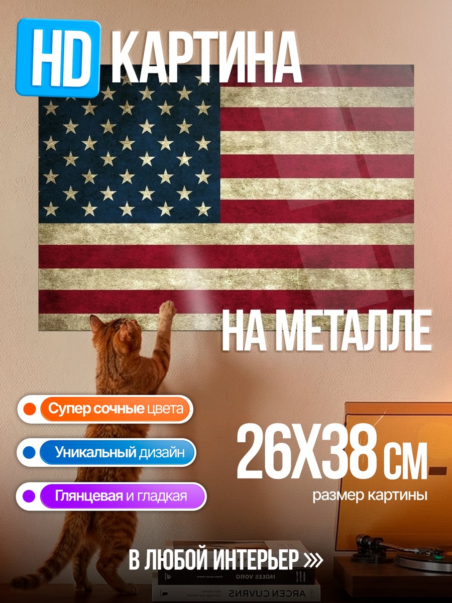 Картина на металле Флаг США