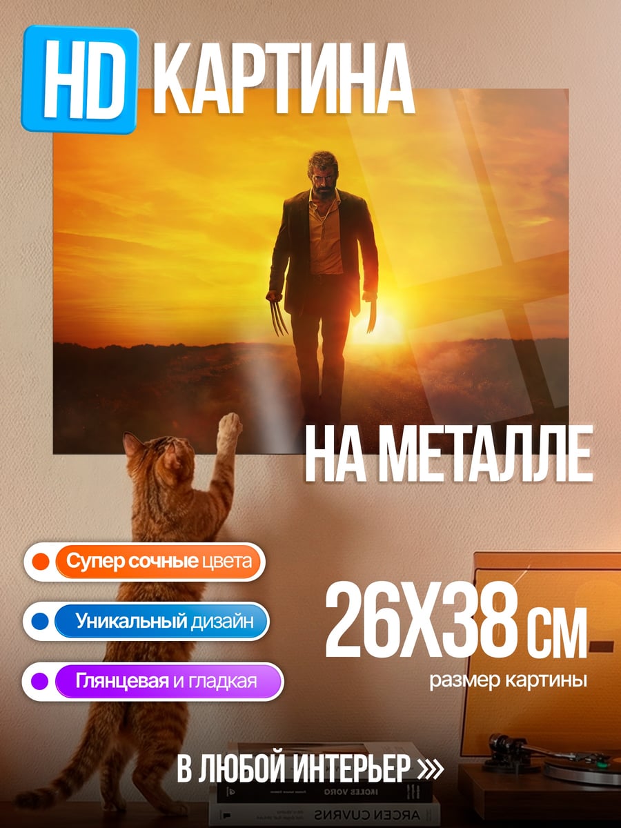 Картина на металле Человек на закате
