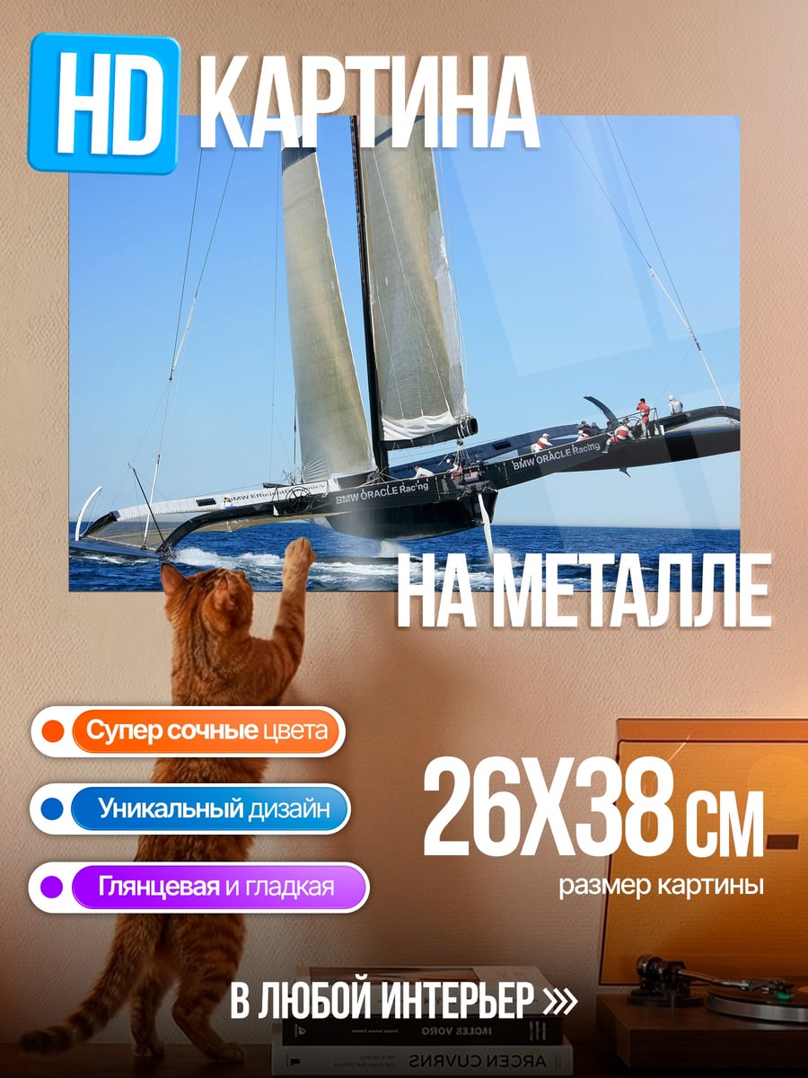 Картина на металле Гоночная яхта