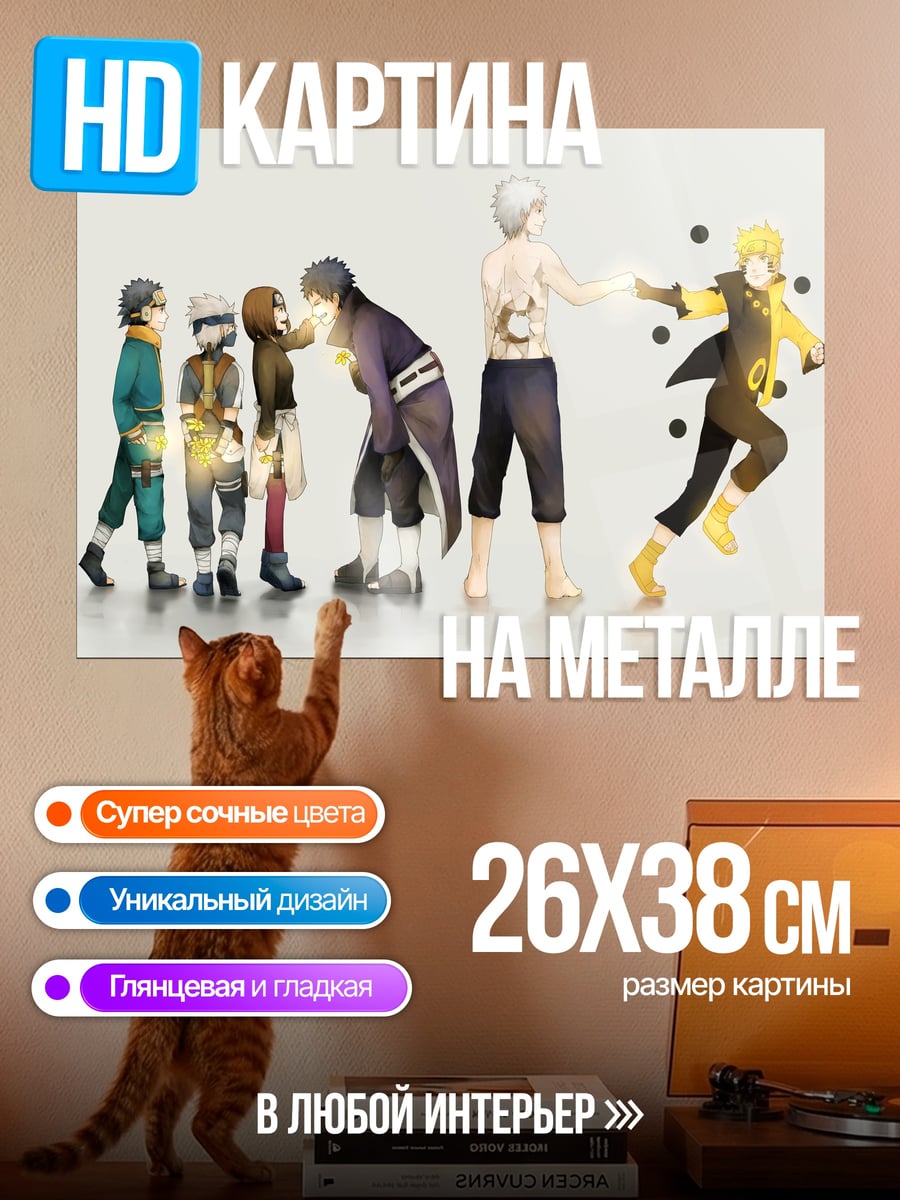 Картина на металле Эволюция Наруто