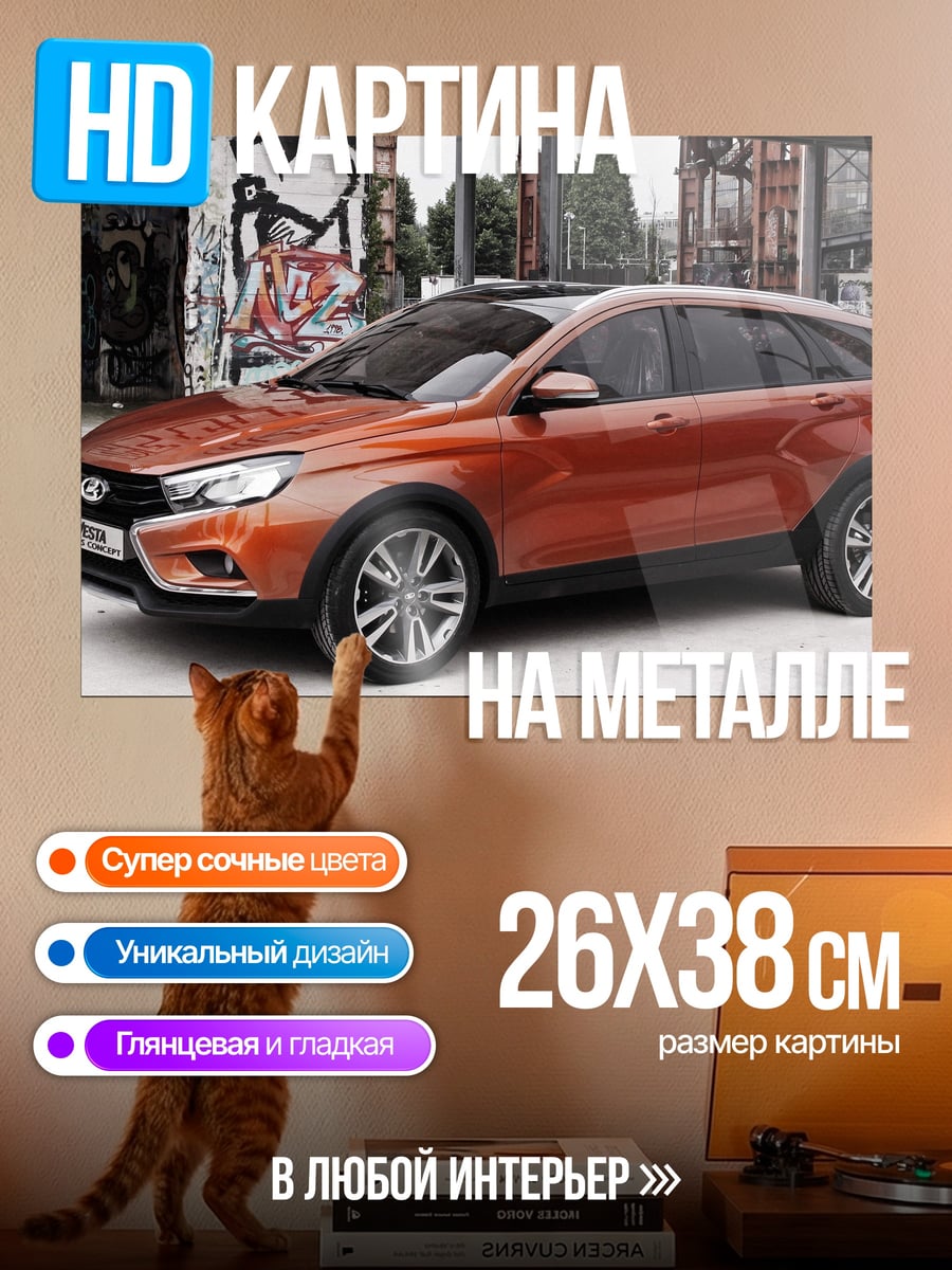 Картина на металле Оранжевый кроссовер