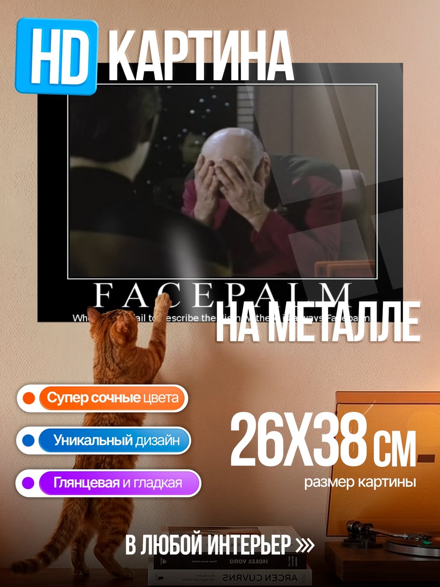 Картина на металле Facepalm