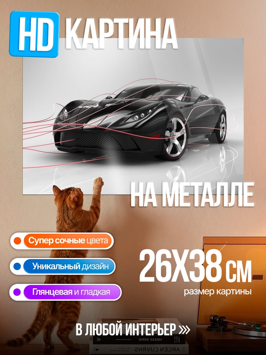 Картина на металле Спортивный автомобиль