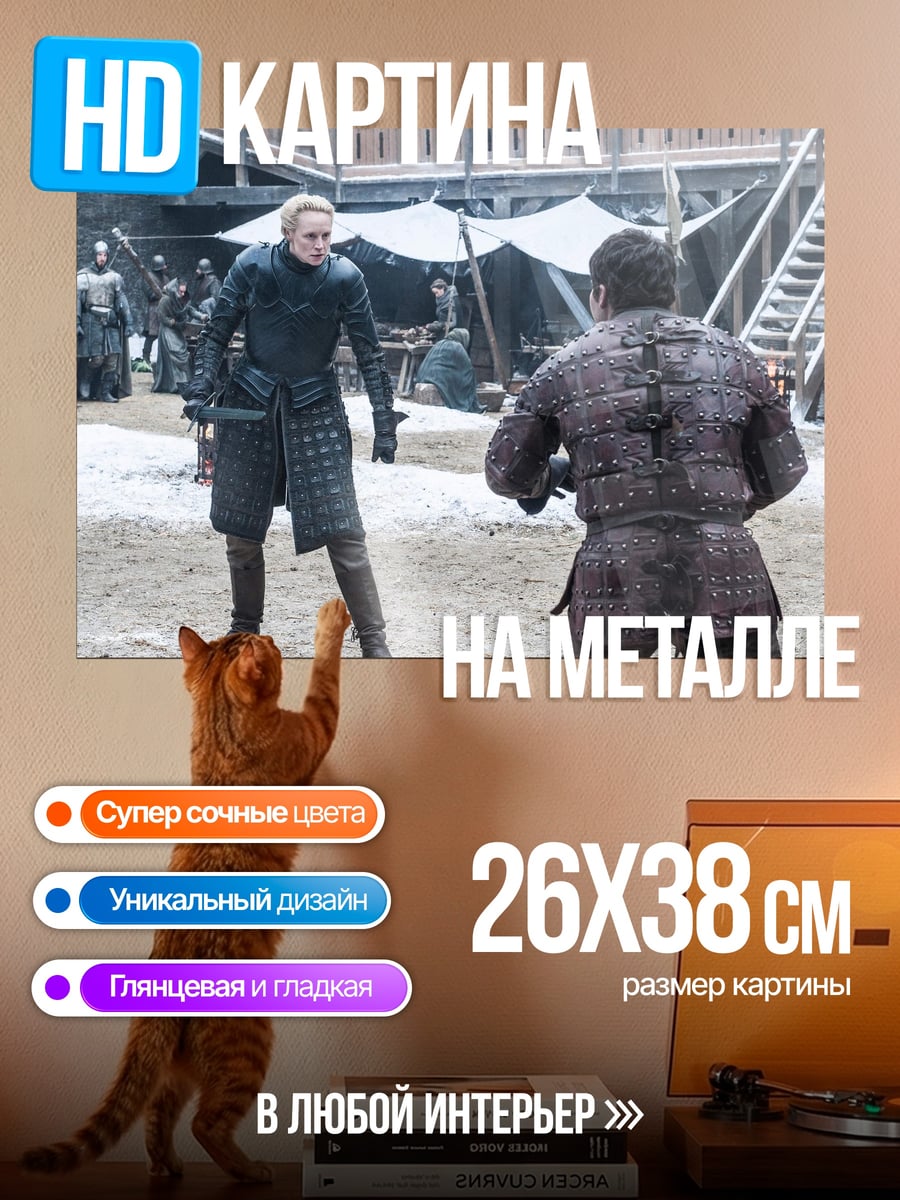 Картина на металле Битва в снежном замке