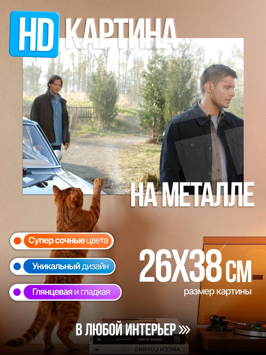 Картина на металле Братья у машины