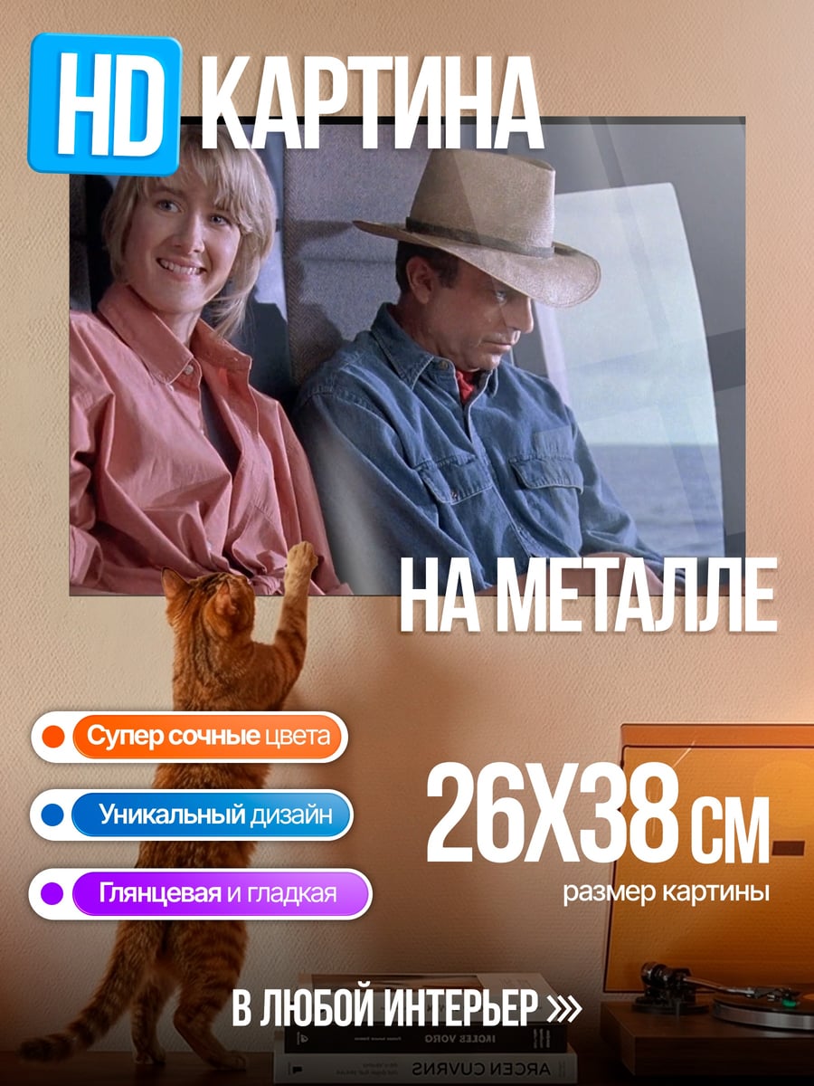 Картина на металле Пара в вертолете