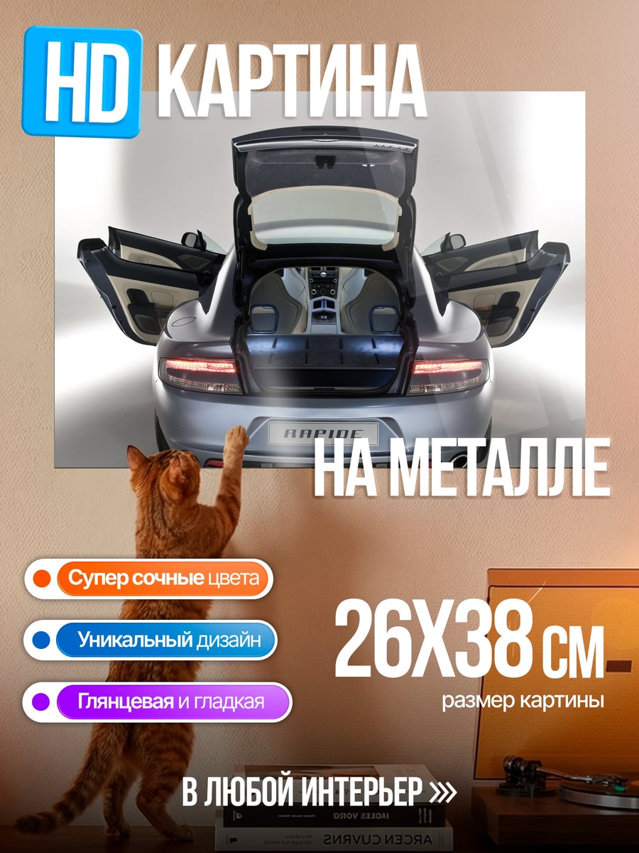 Картина на металле Спортивный автомобиль Aston Martin