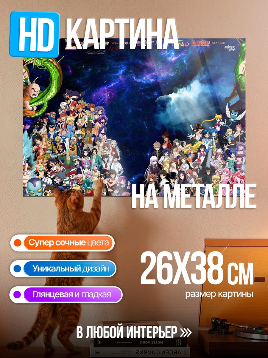 Картина на металле аниме герои