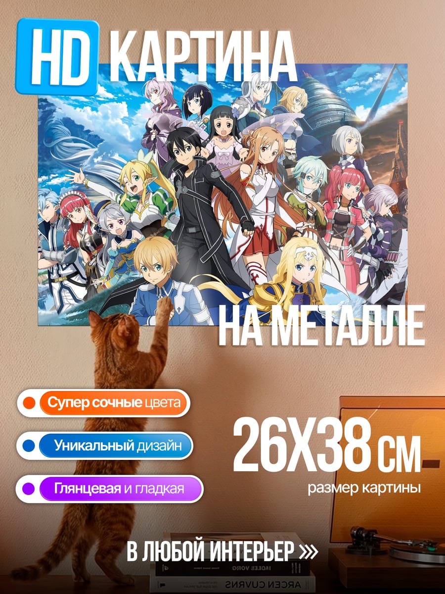 Картина на металле Герои Sword Art Online