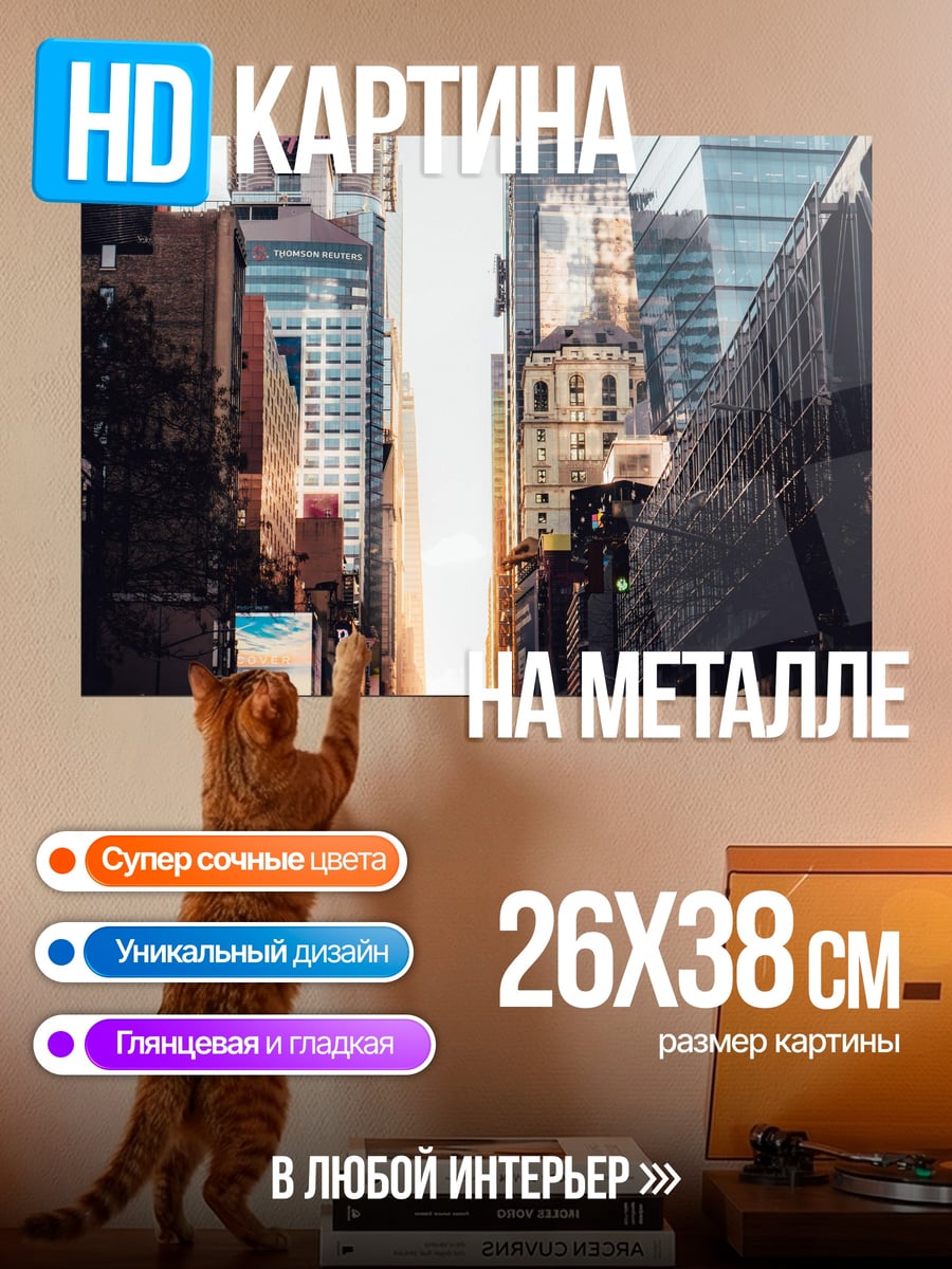 Картина на металле Городской проспект