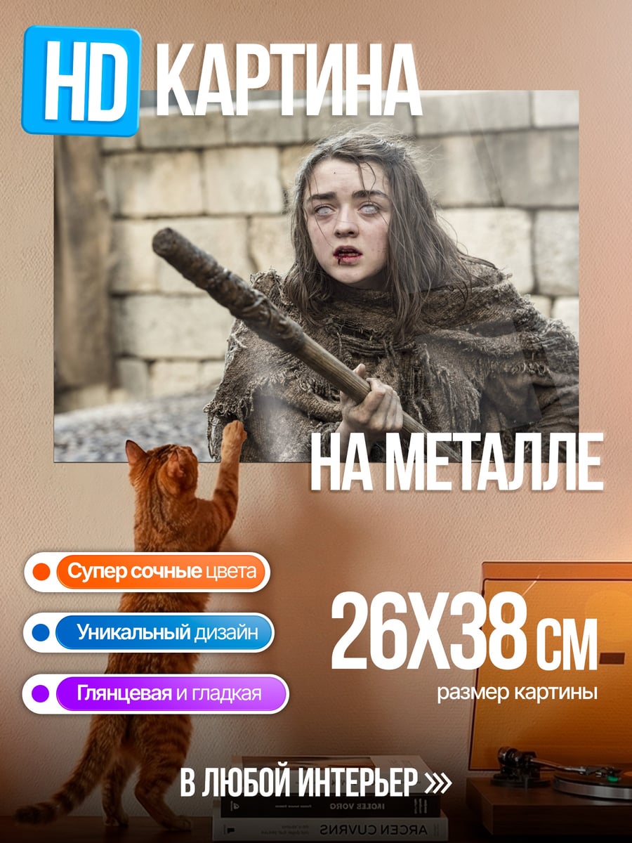 Картина на металле Арья Старк слепая