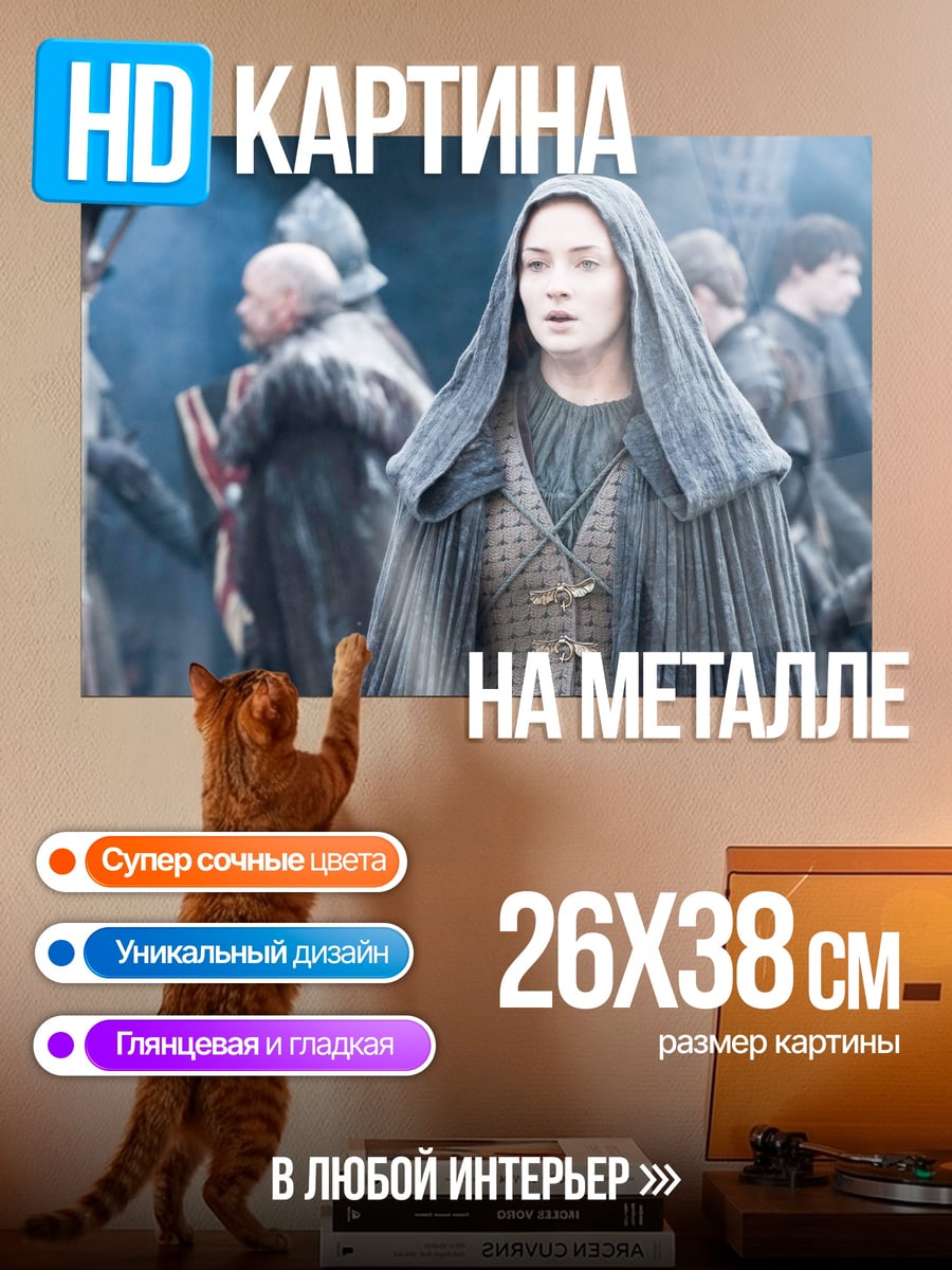 Картина на металле Женщина в плаще