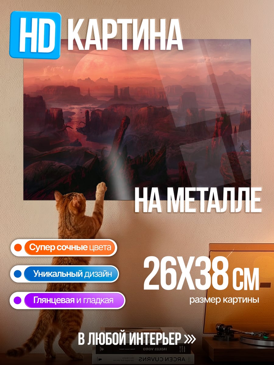 Картина на металле Закат в каньоне