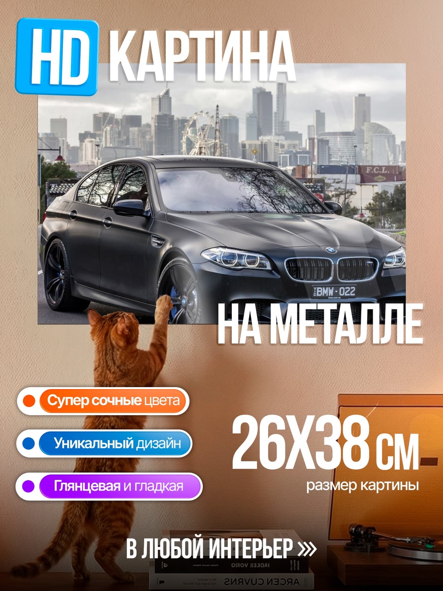 Картина на металле Черный BMW