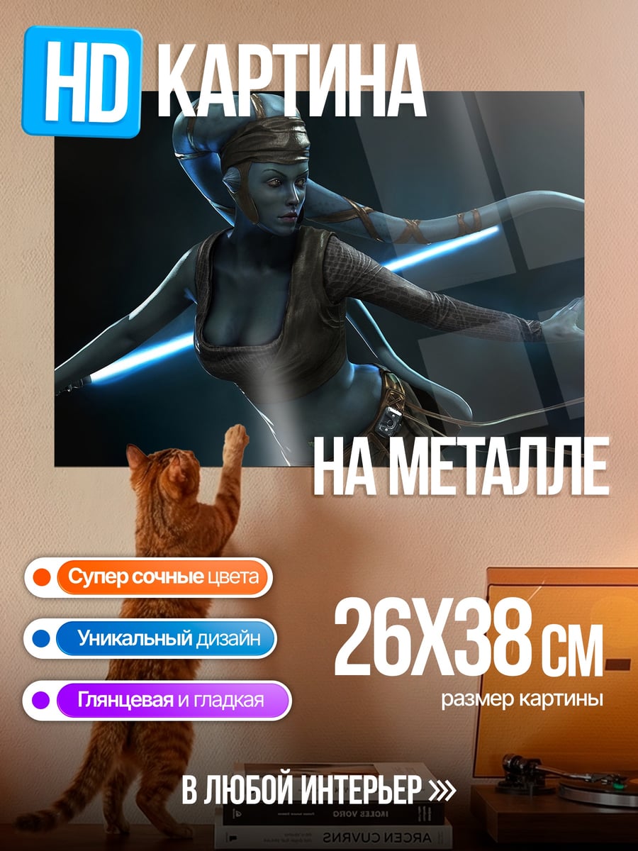 Картина на металле Джедай с мечом