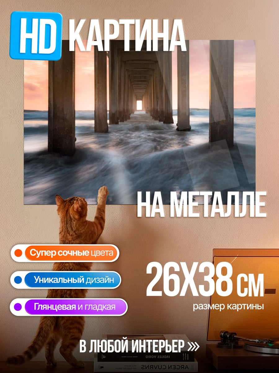 Картина на металле Пирс на закате