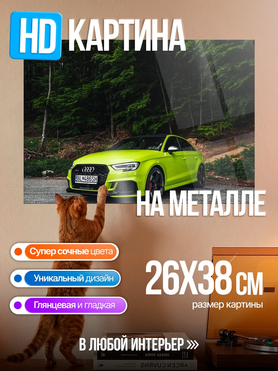 Картина на металле Яркий Audi