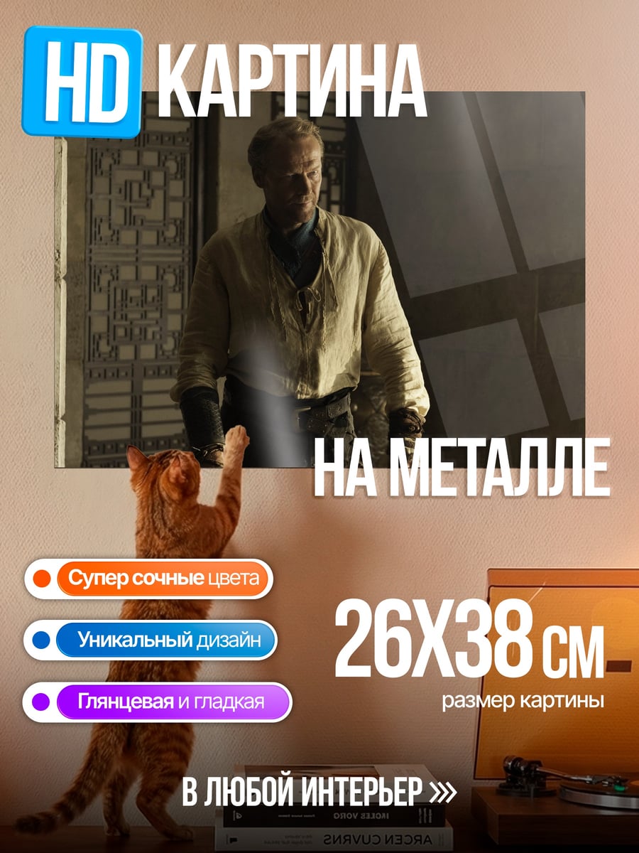 Картина на металле Мужчина в старинной одежде