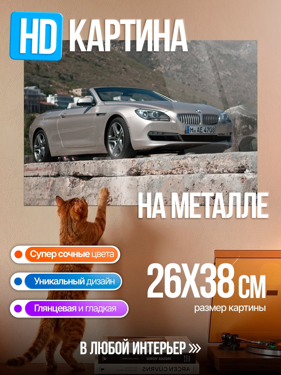 Картина на металле BMW кабриолет