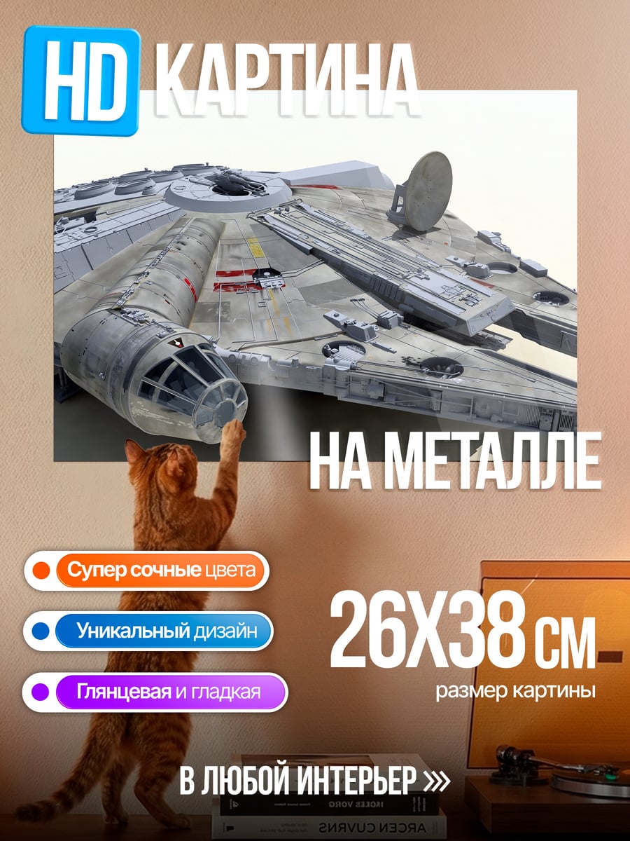Картина на металле Сокол Тысячелетия