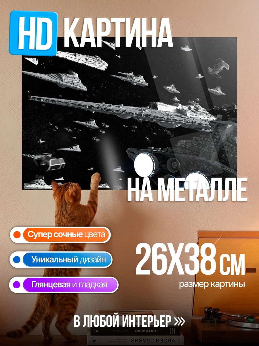 Картина на металле Звездный флот
