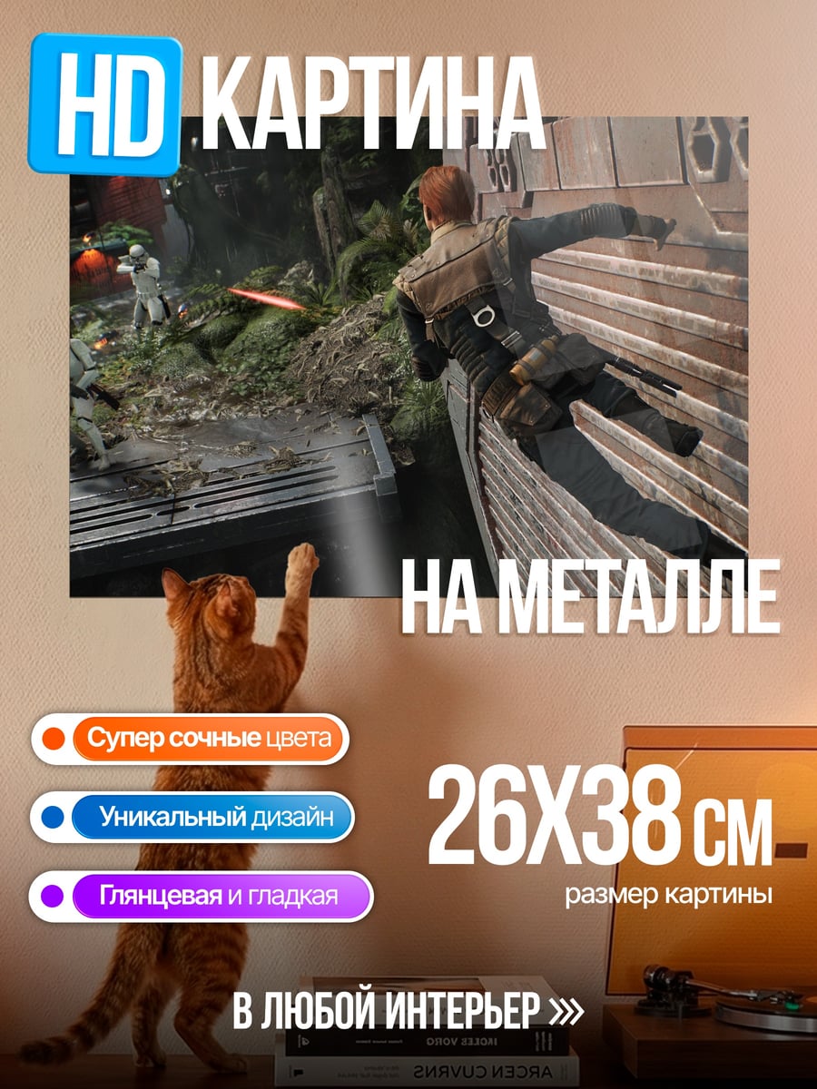 Картина на металле Джедай на крыше
