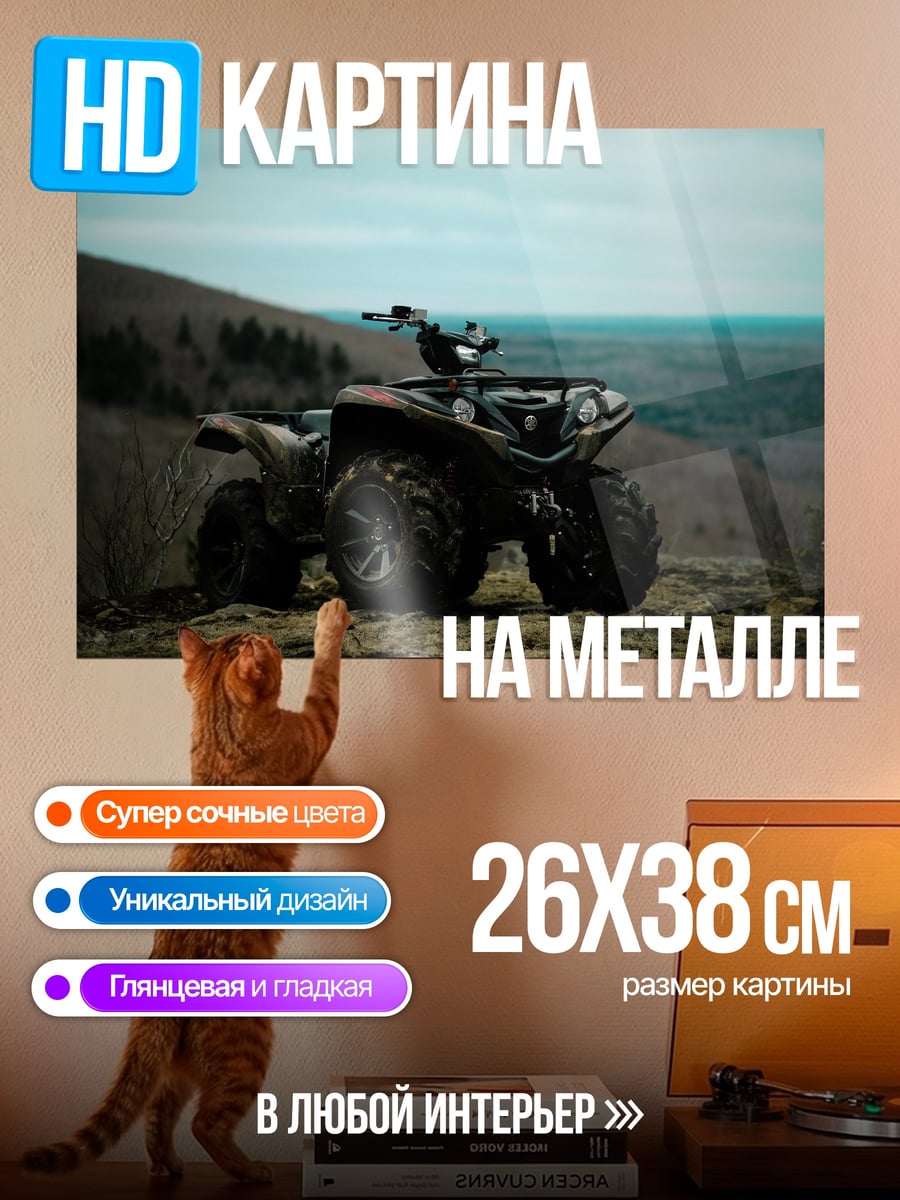 Картина на металле квадроцикл в лесу