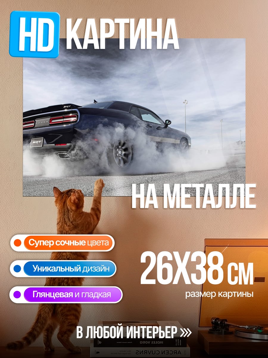Картина на металле Дрифт на машине