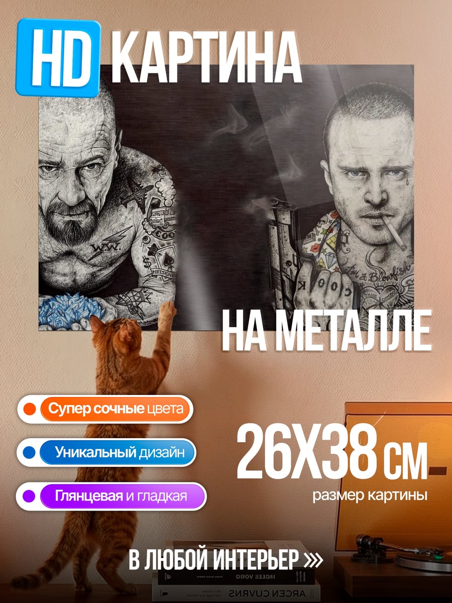 Картина на металле Уолтер Уайт Джесси Пинкман