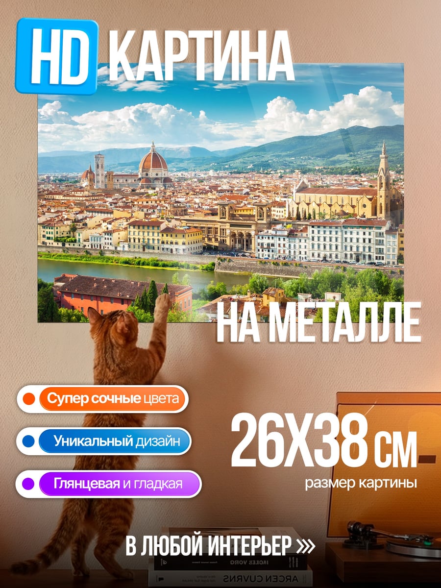 Картина на металле Флоренция вид с высоты