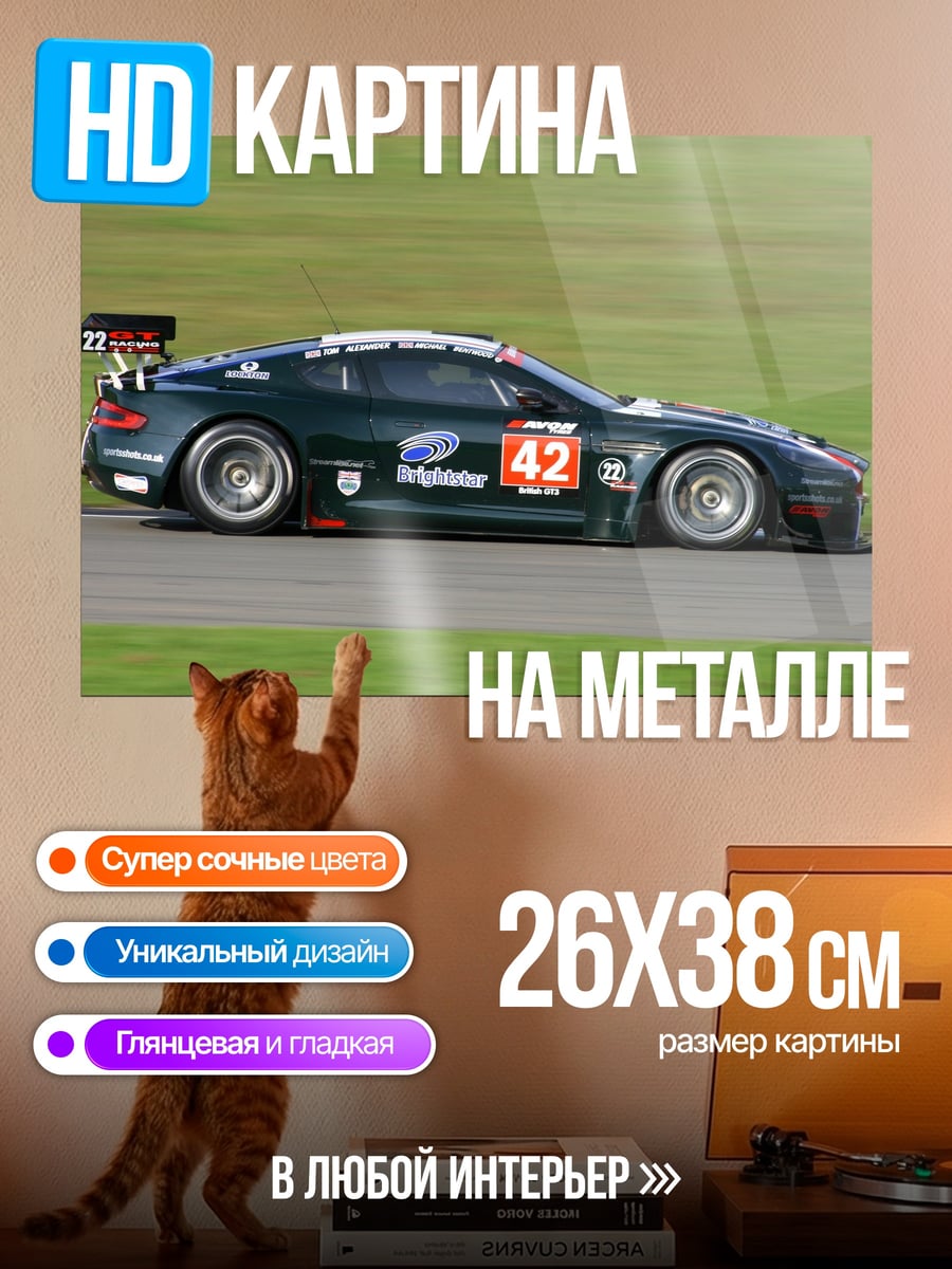 Картина на металле гоночный автомобиль