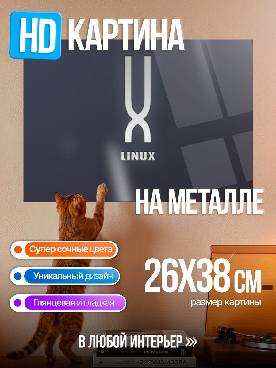 Картина на металле Логотип Linux