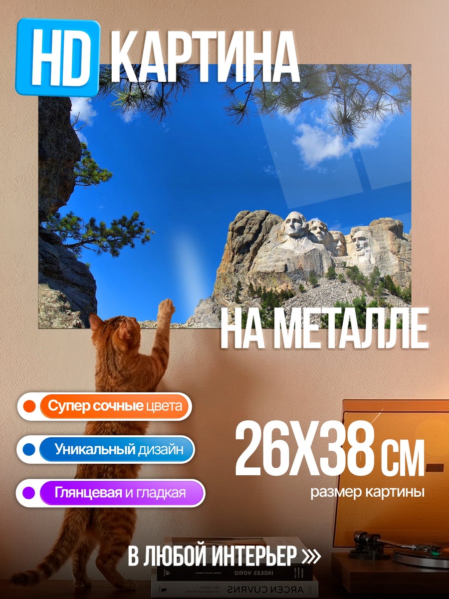 Картина на металле Гора Рашмор