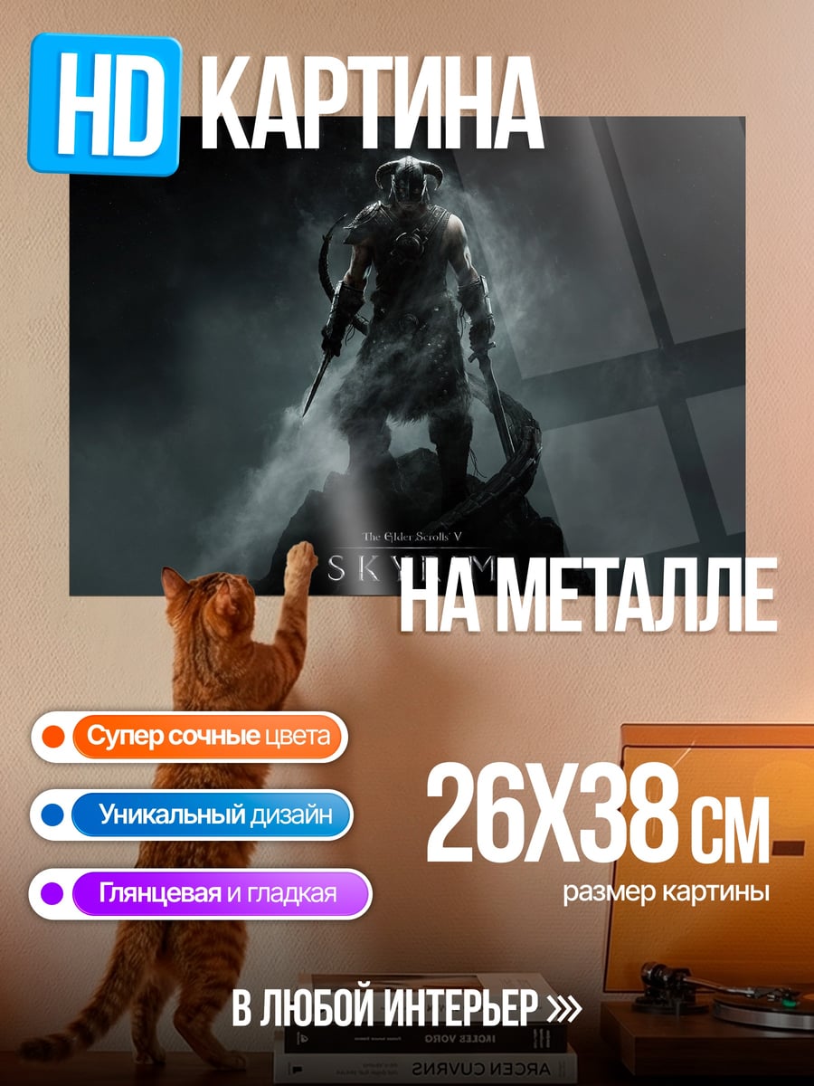 Картина на металле Воин Скайрим