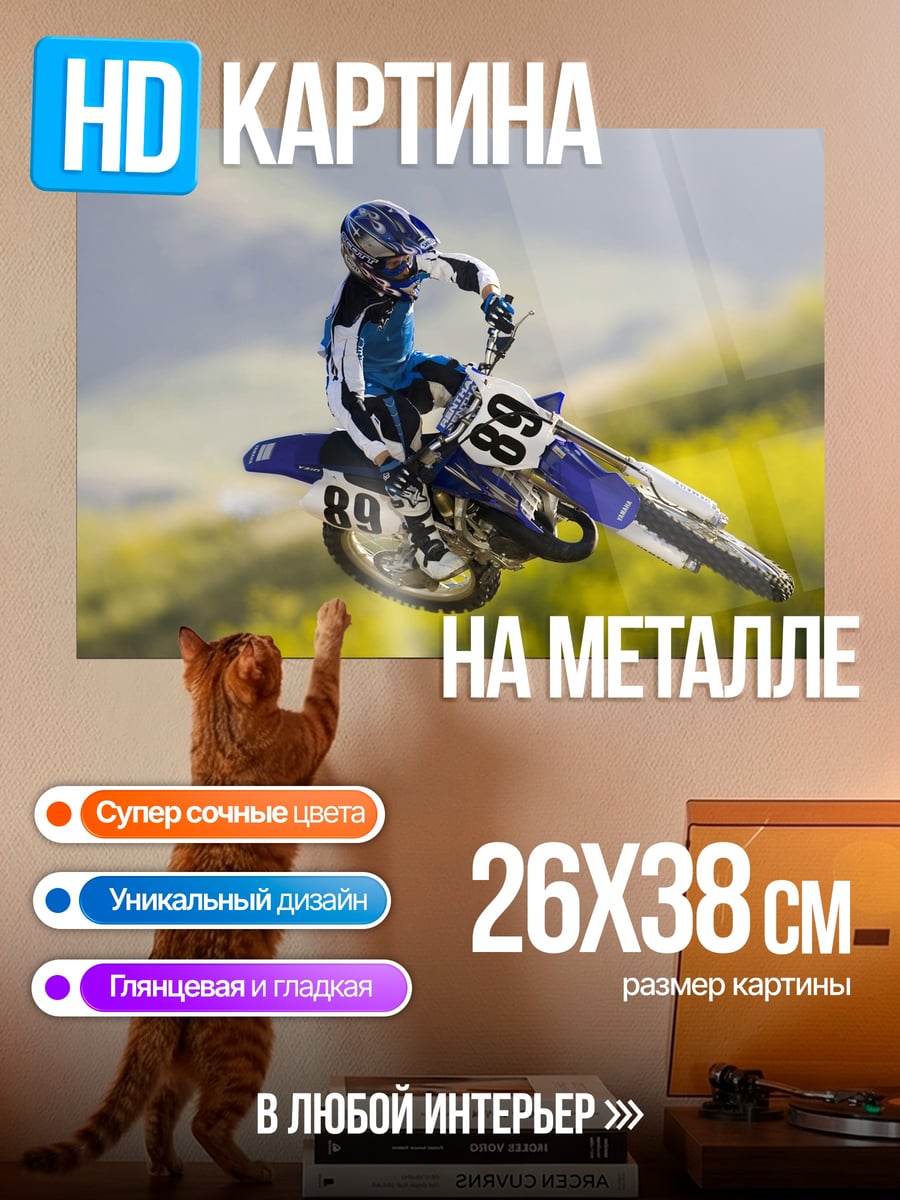 Картина на металле Мотоспорт прыжок