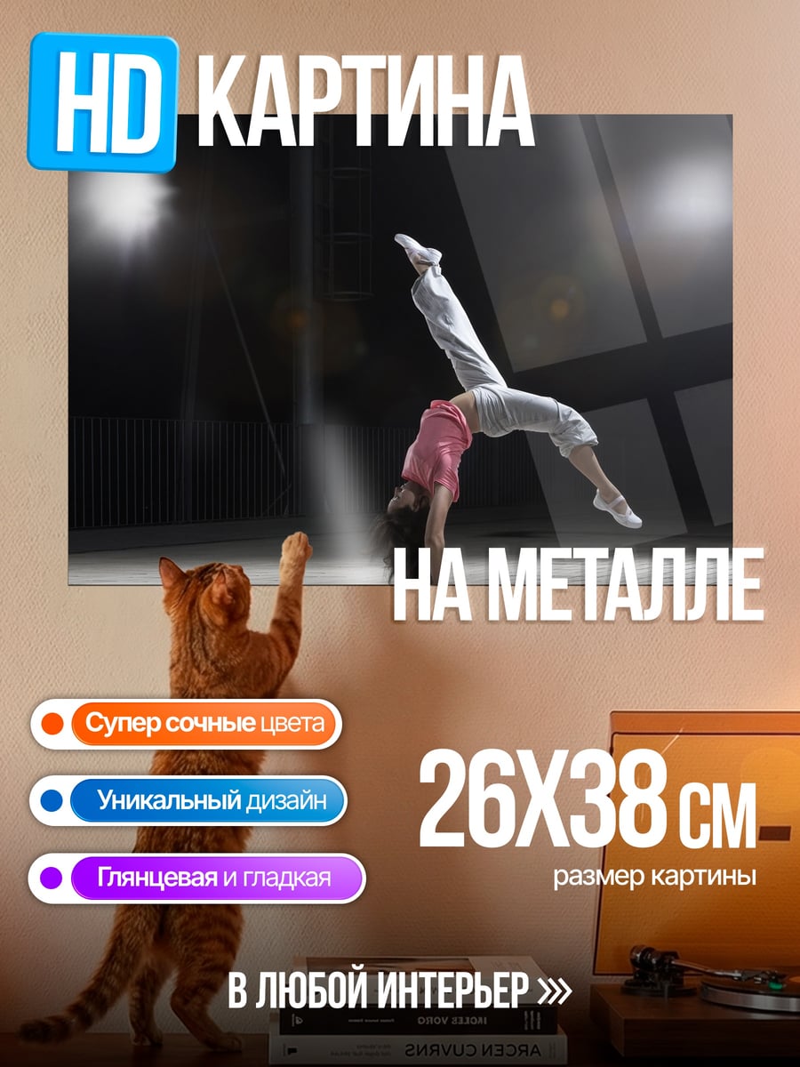 Картина на металле Гимнастка на руках