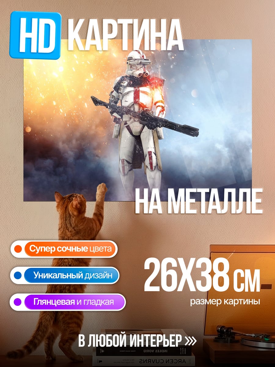 Картина на металле солдат в броне