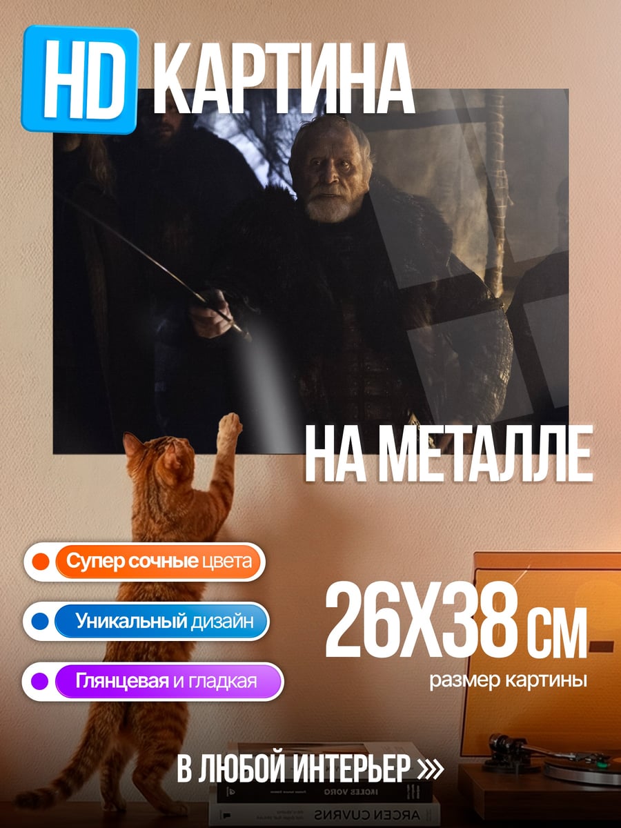 Картина на металле Старик с посохом