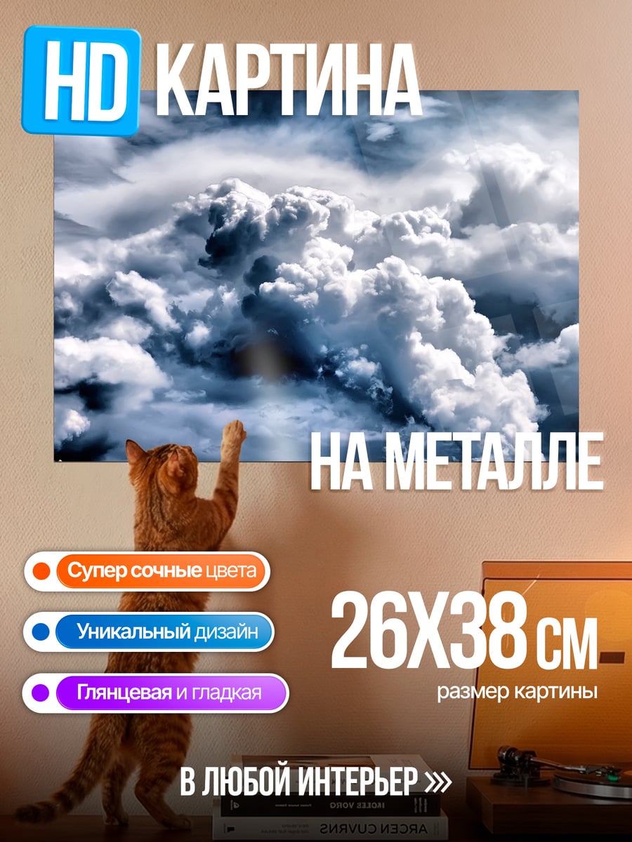 Картина на металле Грозовые тучи