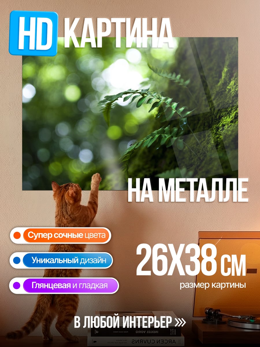 Картина на металле Зеленый мох