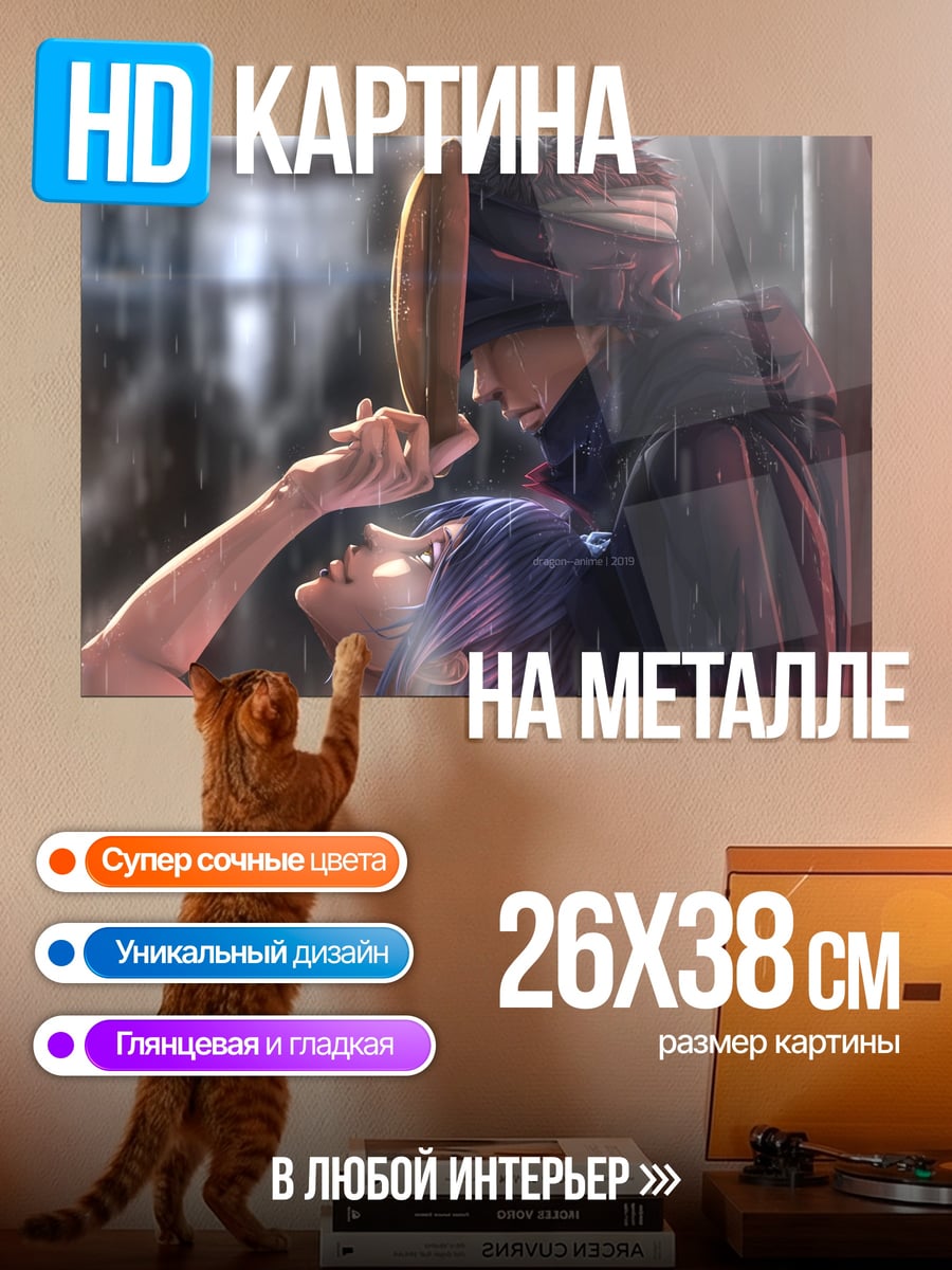 Картина на металле Пара под дождем