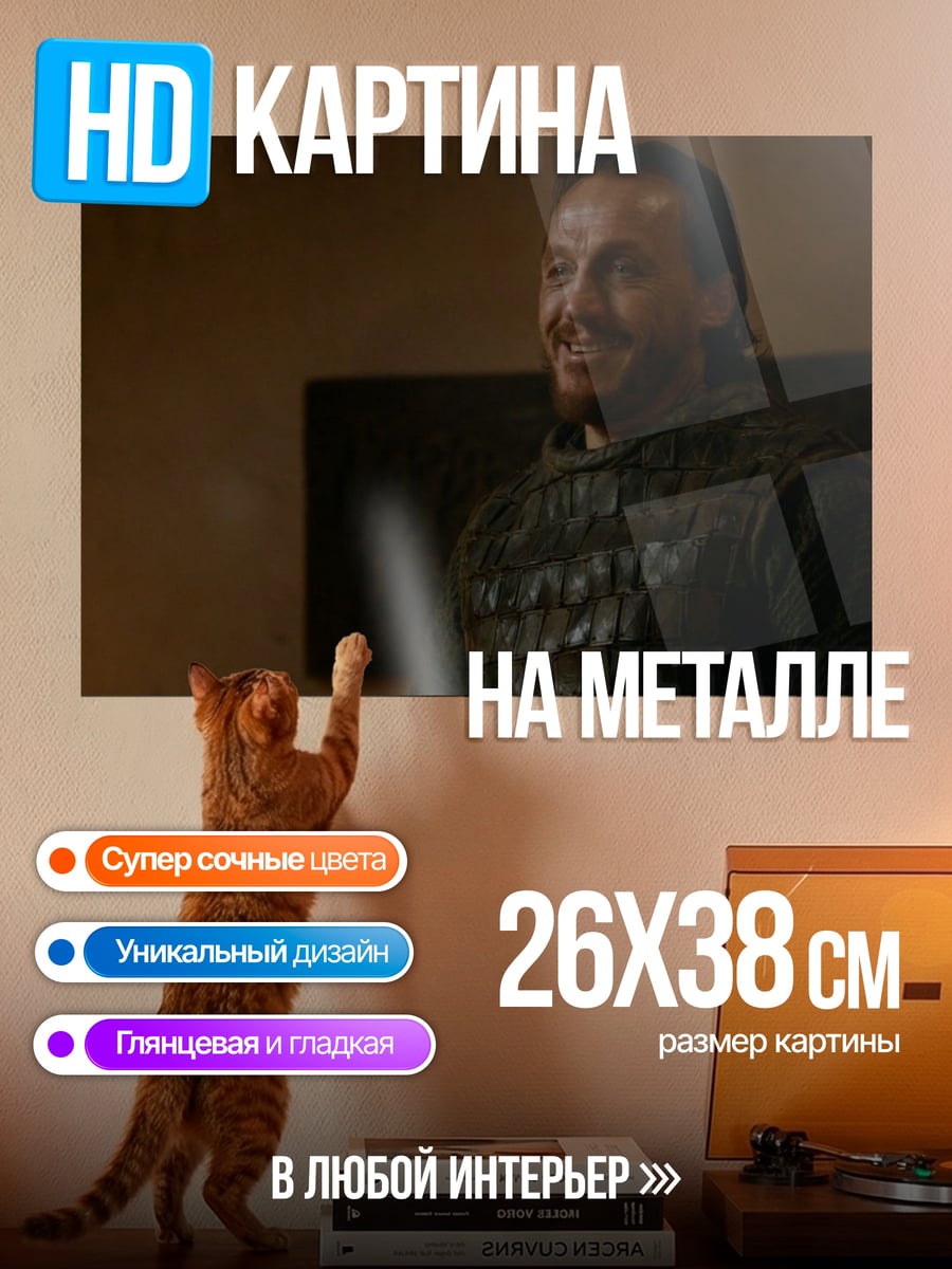 Картина на металле мужчина в доспехах