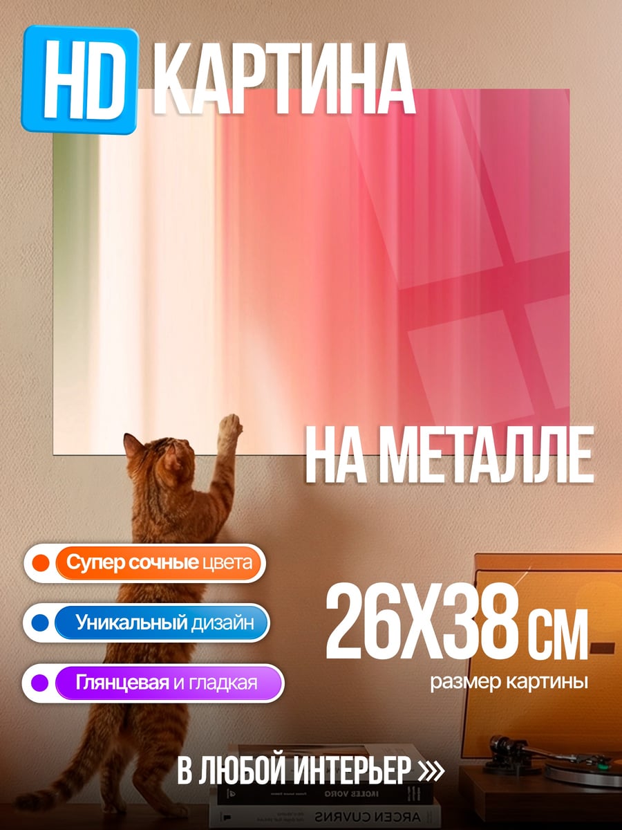 Картина на металле Размытые цвета закат