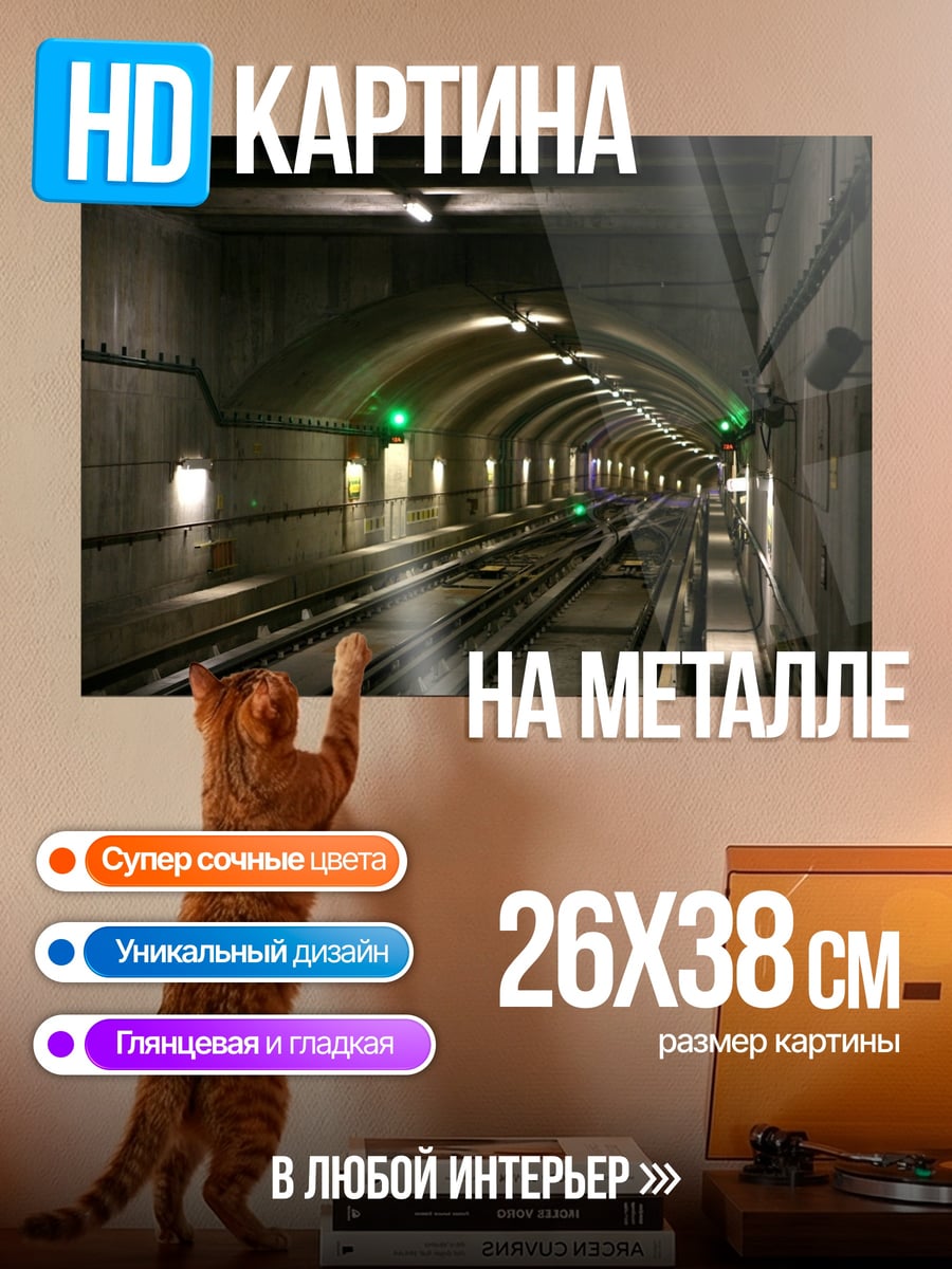 Картина на металле Метрополитен туннель