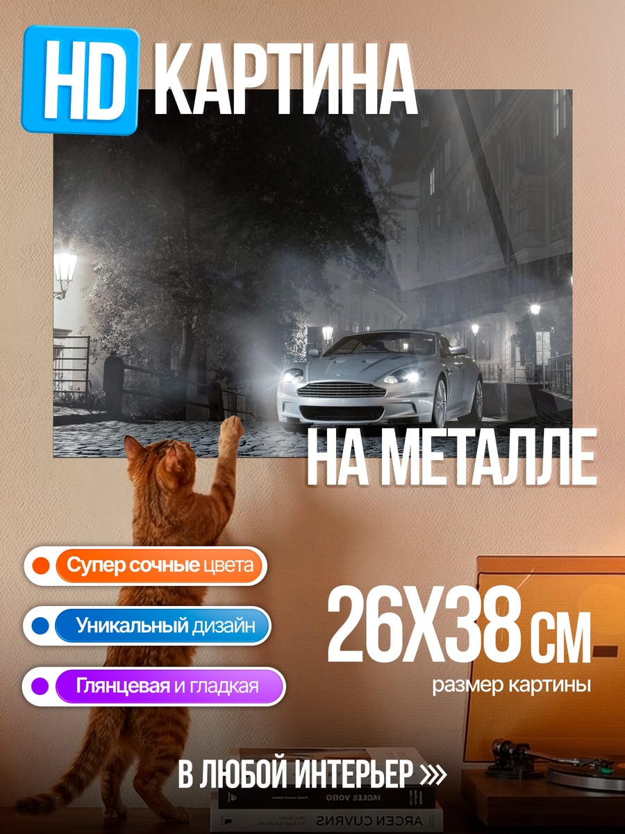 Картина на металле Спортивный автомобиль