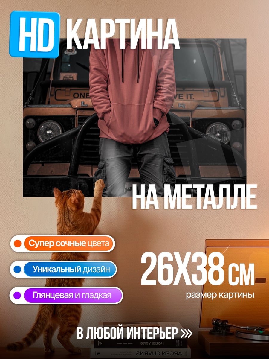 Картина на металле Парень в худи