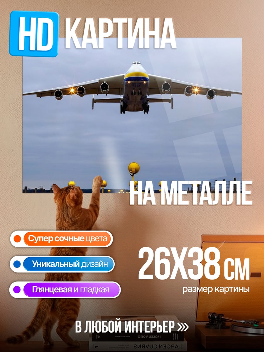 Картина на металле Самолёт Ан-225