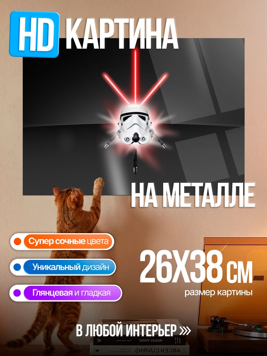 Картина на металле Шлем штурмовика