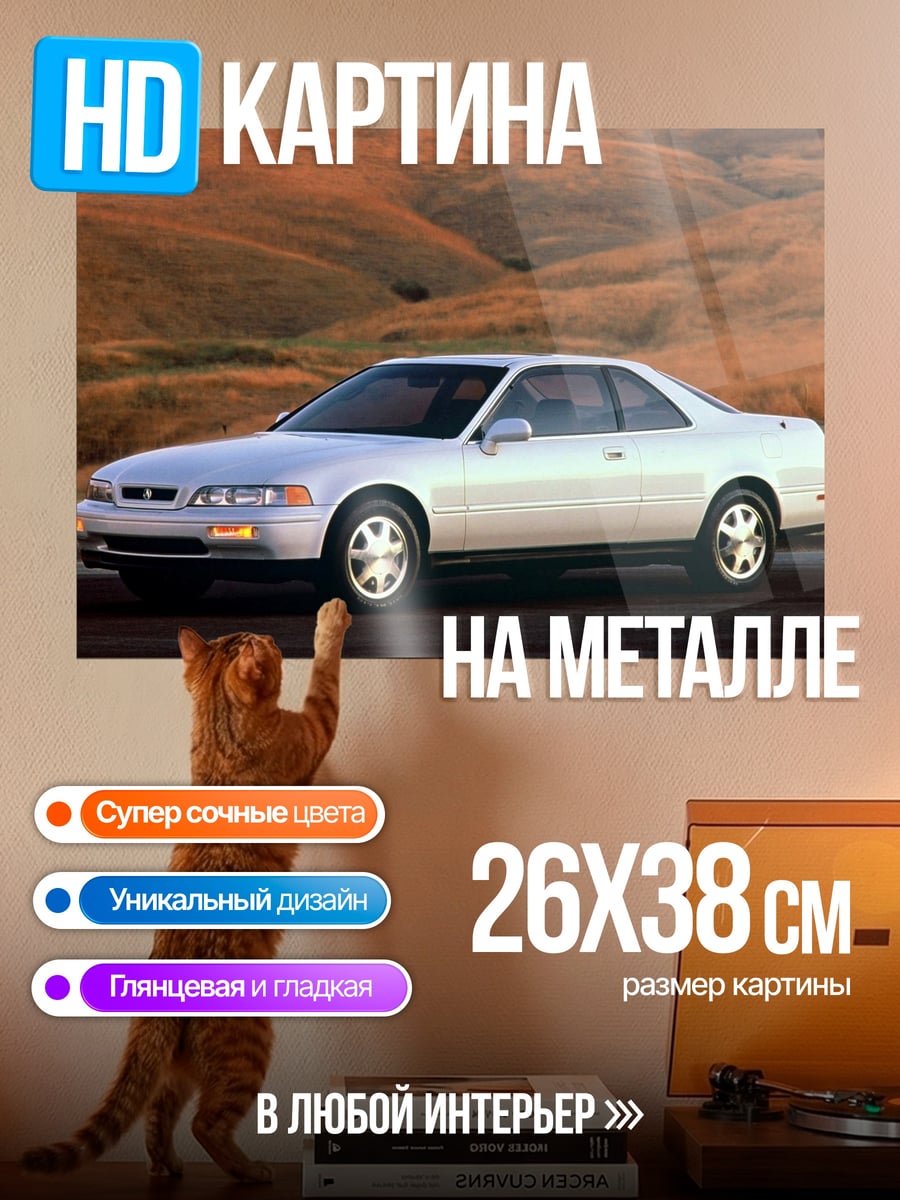 Картина на металле Белое купе