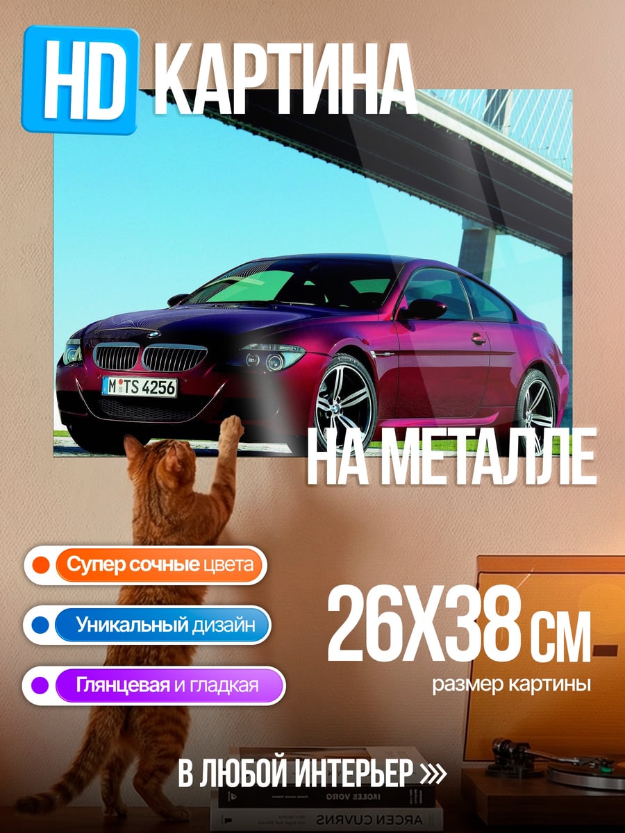 Картина на металле Красное купе BMW